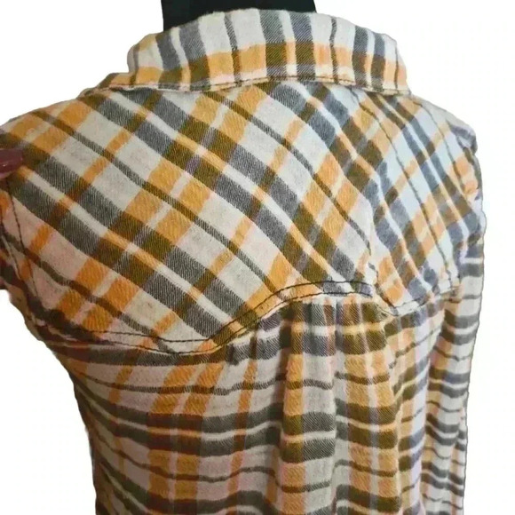 Free People Womens Gauzy Flannel Long Sleeve Button Down Top XS - Picture 8 of 14